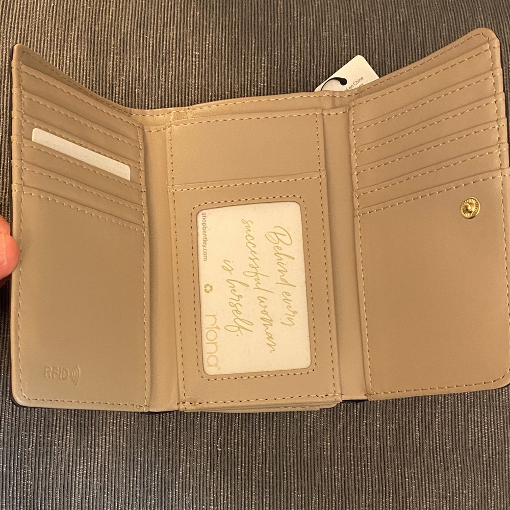 Beige Patterned Wallet (with RFID protection)